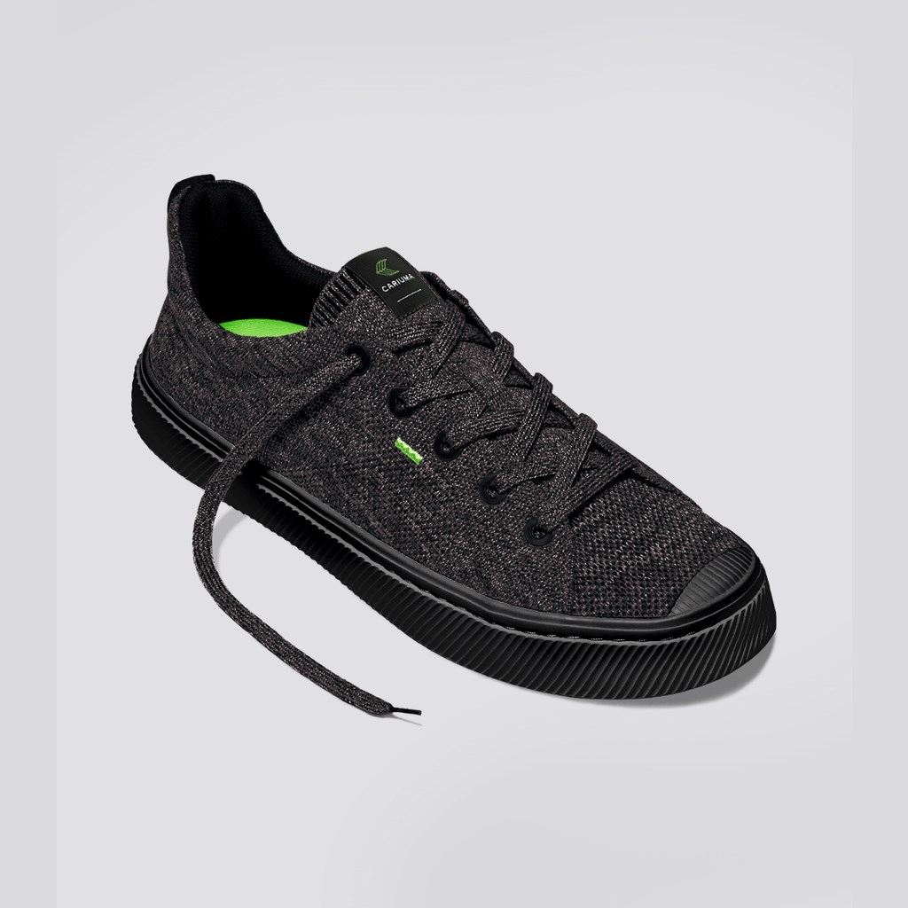 IBI Cariuma Low Top Bamboo Weave Knit Vegan Noir Homme | DXD-7454810